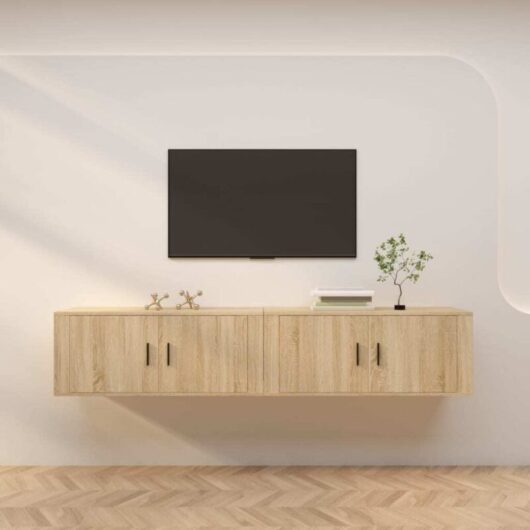 Jinlefu - Wall-mounted tv Cabinets 2 pcs Sonoma Oak 100x34.5x40 cm vidaXL