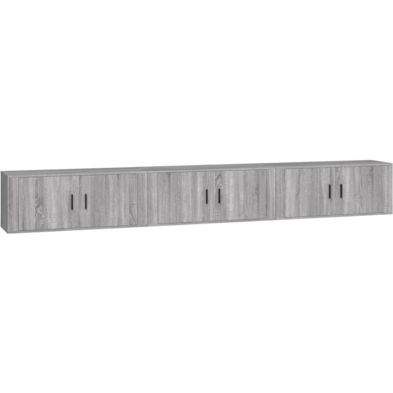 Jinlefu - Wall-mounted tv Cabinets 3 pcs Grey Sonoma 100x34.5x40 cm vidaXL