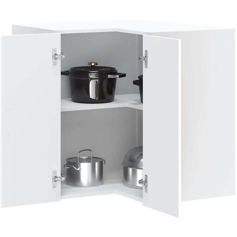 Kitchen Wall Corner Cabinet Lucca White Engineered Wood Vidaxl