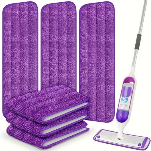 Set of 3 reusable, machine-washable microfiber replacement pads with high absorbency for multi-surface cleaning