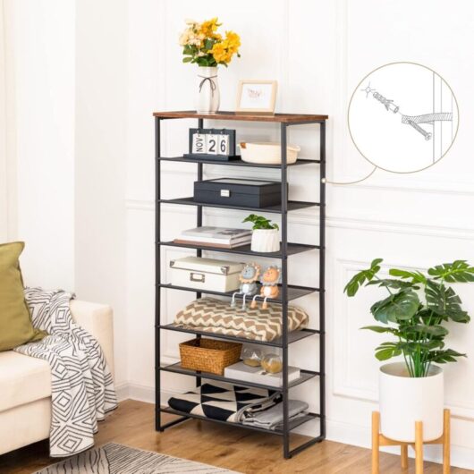Shoe Rack 8-Tier, Tall Shoe Shelf, Shoe Organizer Rack for 21-28 Pairs of Shoes, Detachable Metal Mesh, Narrow Shoe Stand for Hallway, Living Room,