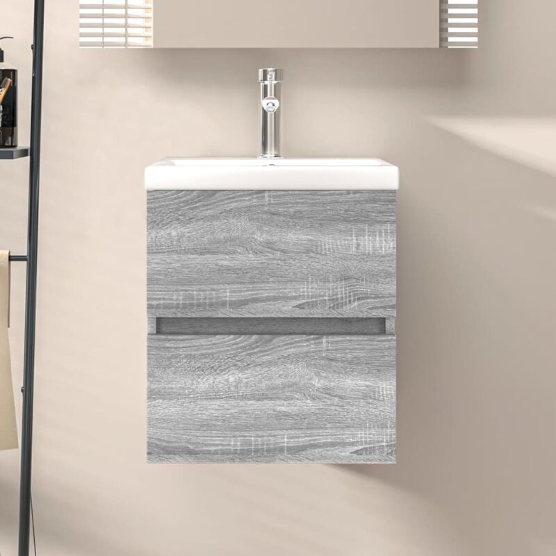 Sink Cabinet Grey Sonoma 41x38.5x45 cm Engineered Wood Vidaxl