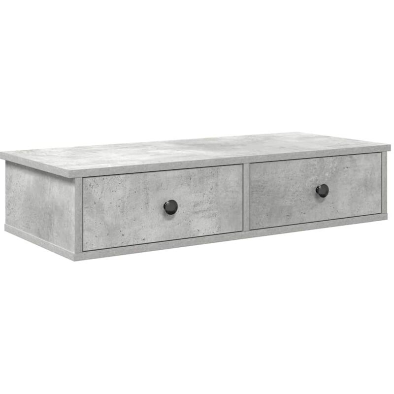Vidaxl - Wall Shelf with Drawers Concrete Grey 80x31x17 cm Engineered Wood