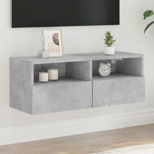 Vidaxl - tv Wall Cabinet Concrete Grey 80x30x30 cm Engineered Wood