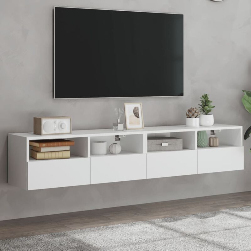 Vidaxl - tv Wall Cabinets 2 pcs White 80x30x30 cm Engineered Wood