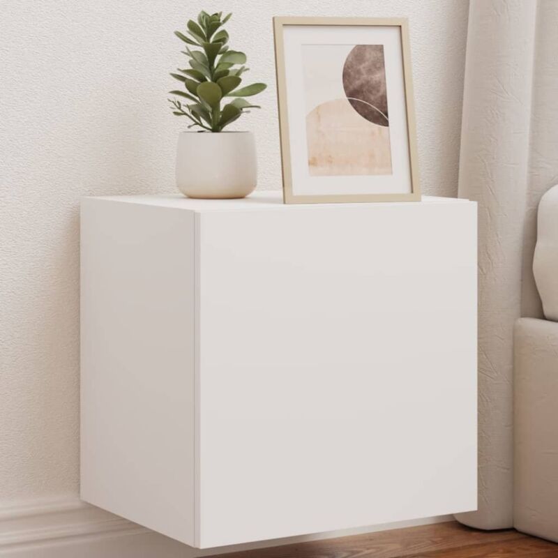 Vidaxl - tv Wall Cabinets with led Lights 2 pcs White 40.5x35x40 cm