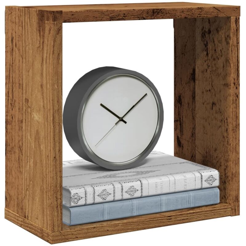 Wall Cube Shelves 2 pcs Old Wood 30x15x30 cm Engineered Wood Vidaxl