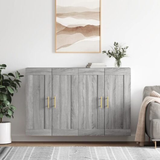 Wall Mounted Cabinets 2 pcs Grey Sonoma Engineered Wood vidaXL