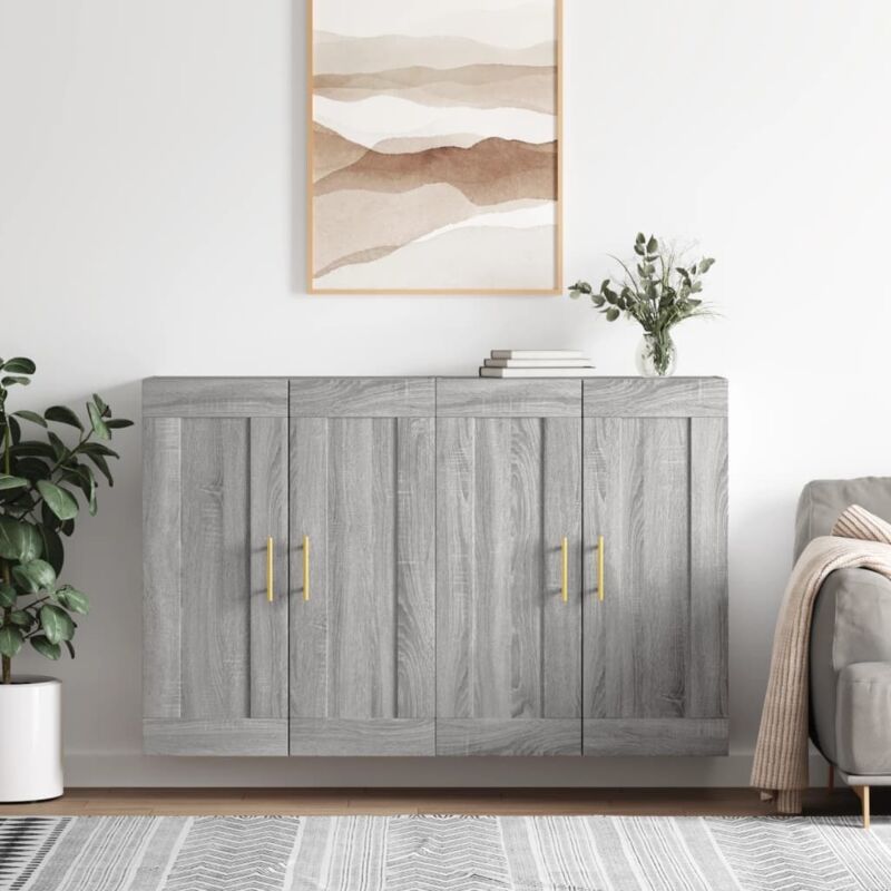 Wall Mounted Cabinets 2 pcs Grey Sonoma Engineered Wood vidaXL