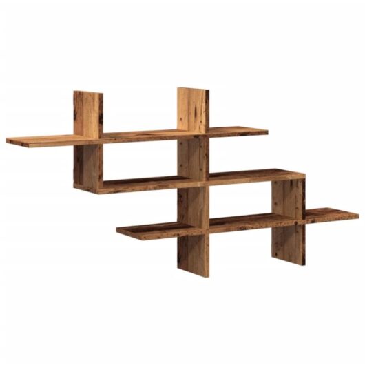 Wall Shelf Old Wood 124.5x18x60.5 cm Engineered Wood Vidaxl