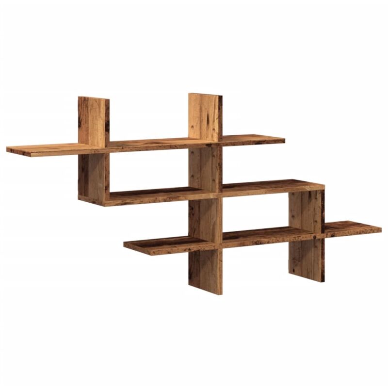 Wall Shelf Old Wood 124.5x18x60.5 cm Engineered Wood Vidaxl