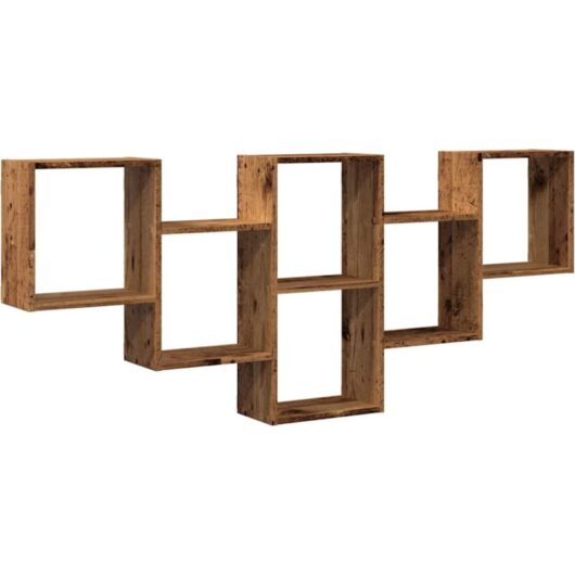 Wall Shelf Old Wood 159x18x66 cm Engineered Wood Vidaxl