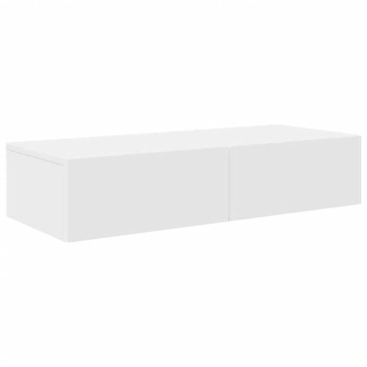 Wall Shelf with Drawers White 80x33x17 cm Engineered Wood vidaXL