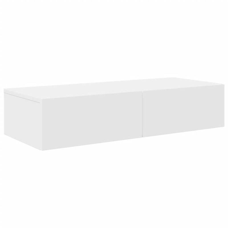 Wall Shelf with Drawers White 80x33x17 cm Engineered Wood vidaXL
