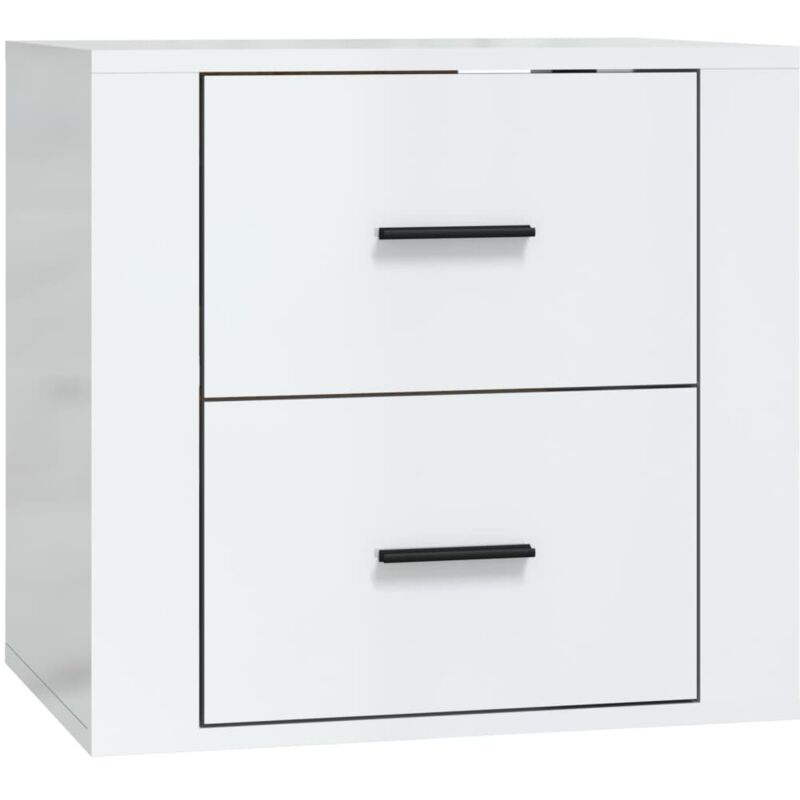 Wall-mounted Bedside Cabinet High Gloss White 50x36x47 cm Vidaxl