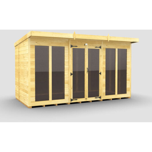 12 x 6 Pent Summer House (Full Height Window)