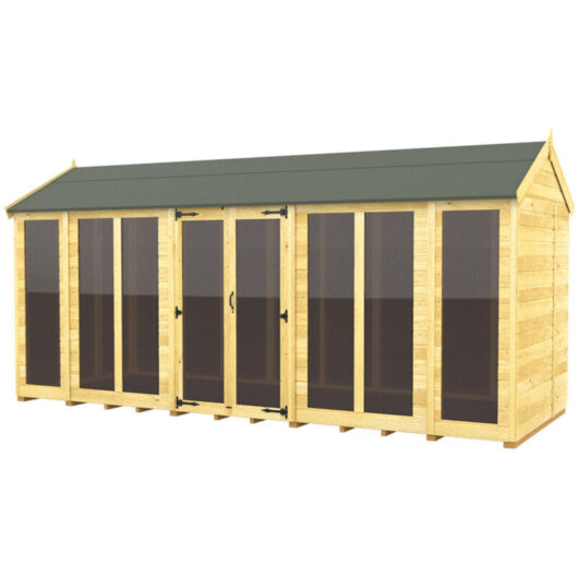 16 x 6 Apex Summer House (Full Height Window)