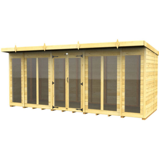 16 x 6 Pent Summer House (Full Height Window)