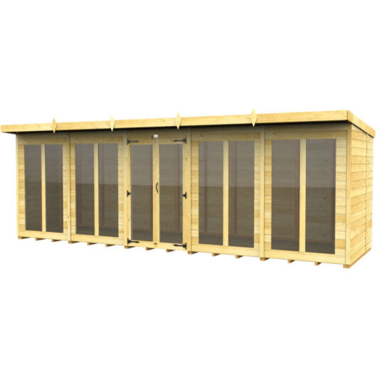 20 x 5 Pent Summer House (Full Height Window)