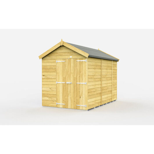 6 x 9 Feet Apex Shed - Double Door Without Windows - Wood - L272 x W175 x H217 cm
