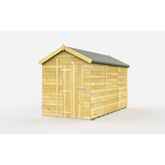 7 x 12 Feet Apex Shed - Single Door Without Windows - Wood - L358 x W214 x H217 cm