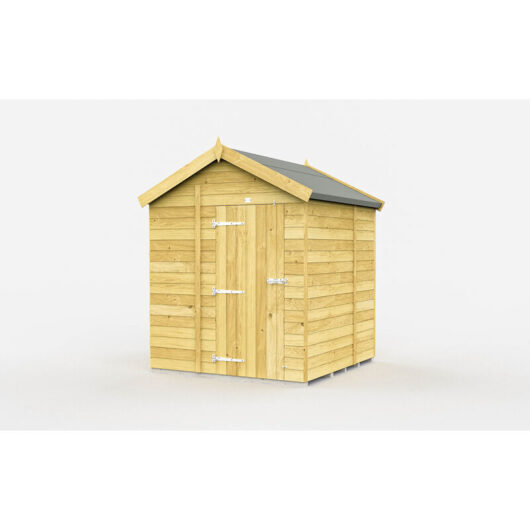 7 x 5 Feet Apex Shed - Single Door Without Windows - Wood - L158 x W214 x H217 cm