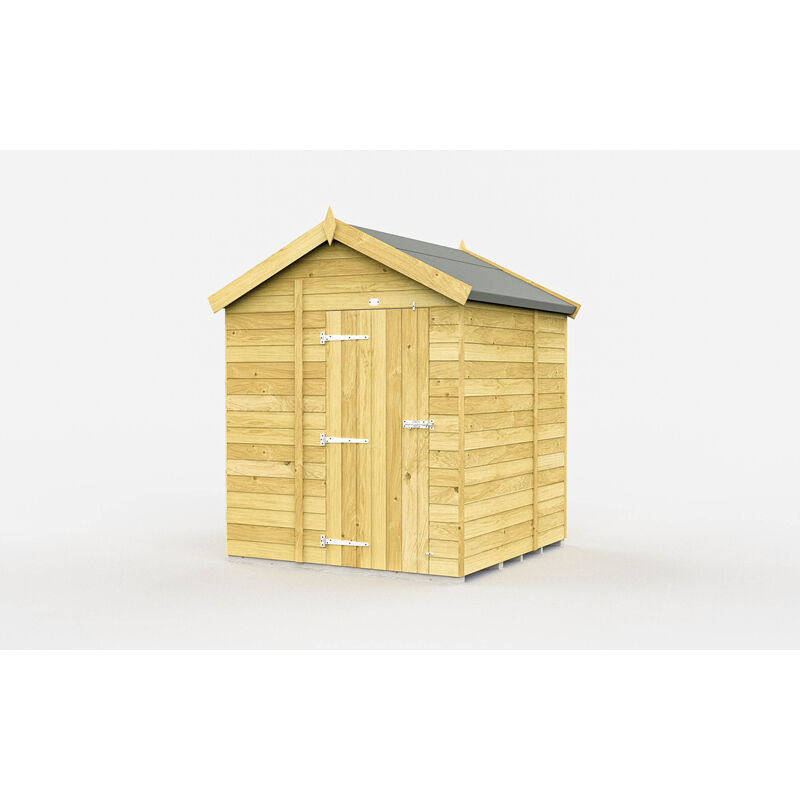 7 x 5 Feet Apex Shed - Single Door Without Windows - Wood - L158 x W214 x H217 cm