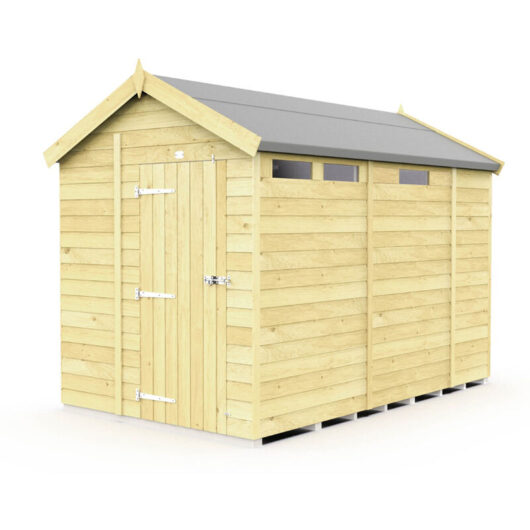 7 x 9 Feet Apex Security Shed - Single Door - Wood - L272 x W214 x H217 cm