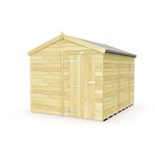 8 x 11 Feet Apex Shed - Single Door Without Windows - Wood - L329 x W231 x H217 cm