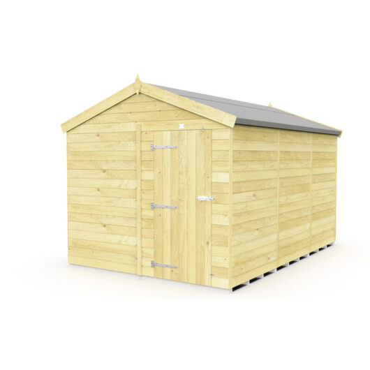 8 x 12 Feet Apex Shed - Single Door Without Windows - Wood - L358 x W231 x H217 cm