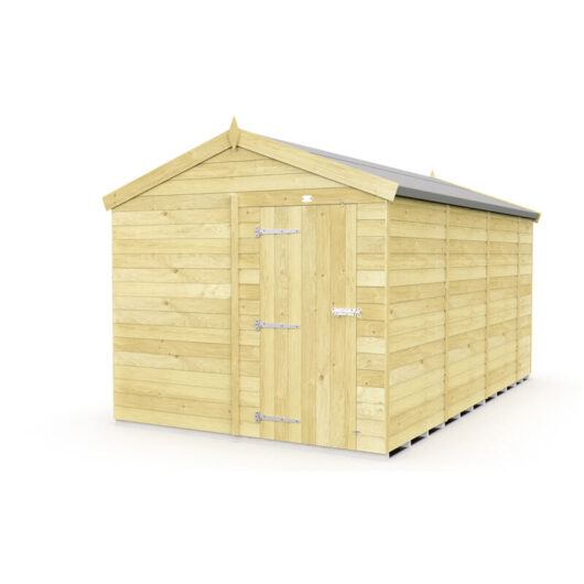 8 x 15 Feet Apex Shed - Single Door Without Windows - Wood - L454 x W231 x H217 cm
