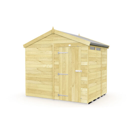 8 x 6 Feet Apex Security Shed - Single Door - Wood - L187 x W231 x H217 cm