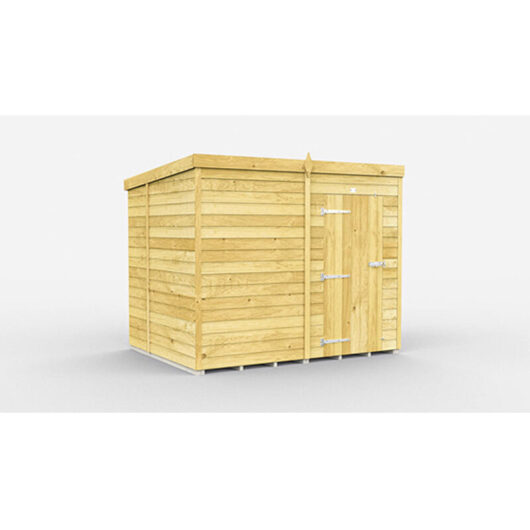 8 x 7 Feet Pent Shed - Single Door Without Windows - Wood - L214 x W243 x H201 cm