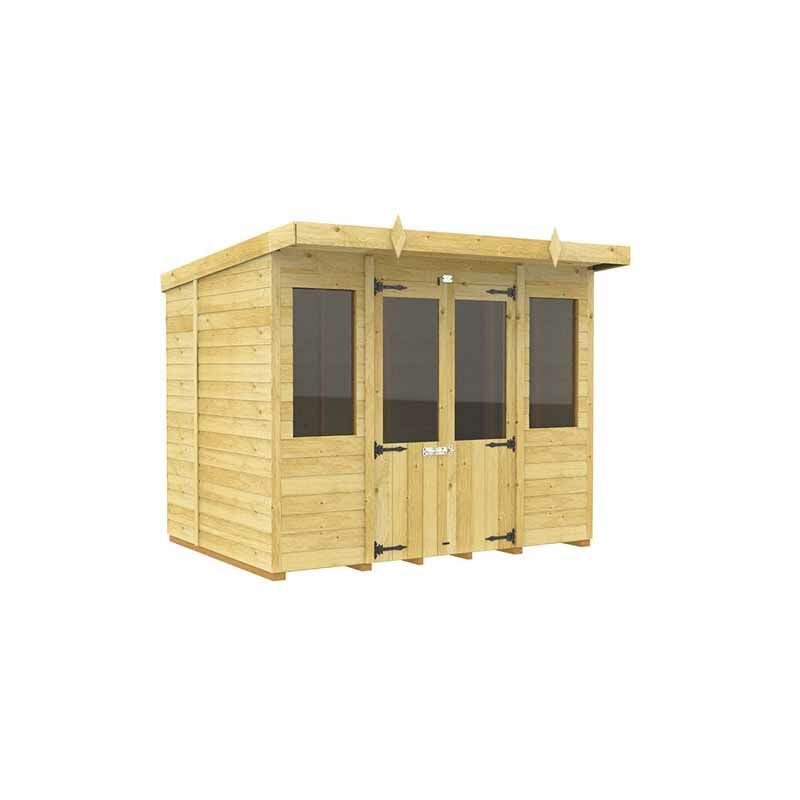 8ft x 5ft Pent Summer House - Wood - L147 x W243 x H201 cm