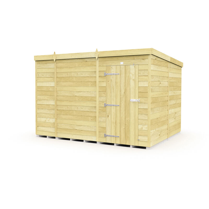 9 x 8 Feet Pent Shed - Single Door Without Windows - Wood - L231 x W276 x H201 cm