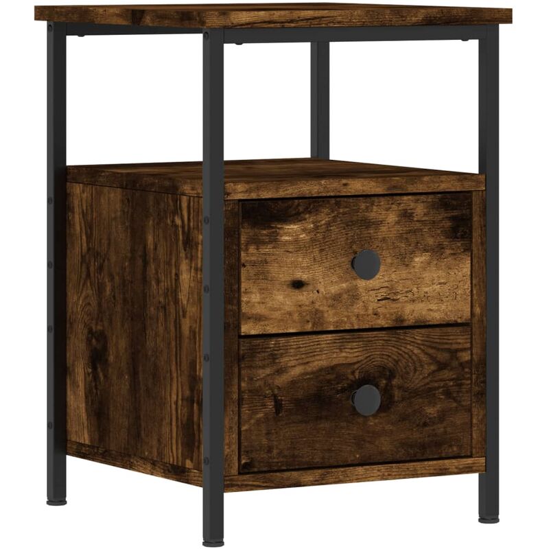 Bedside Cabinet Smoked Oak 34x35.5x50 cm Engineered Wood vidaXL