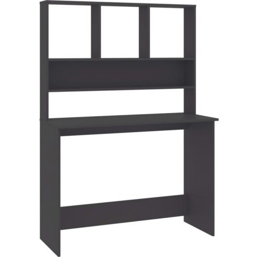 Desk with Shelf Grey 110x45x157 cm Engineered Wood vidaXL