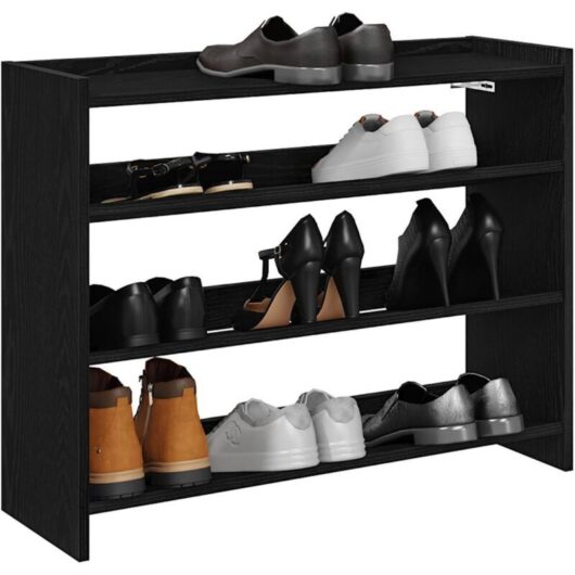 Shoe Rack Black 80x25x62 cm Engineered Wood Vidaxl