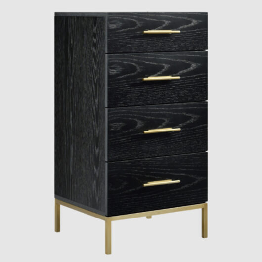Tulare Tall Wooden Chest Of 4 Drawers In Wenge