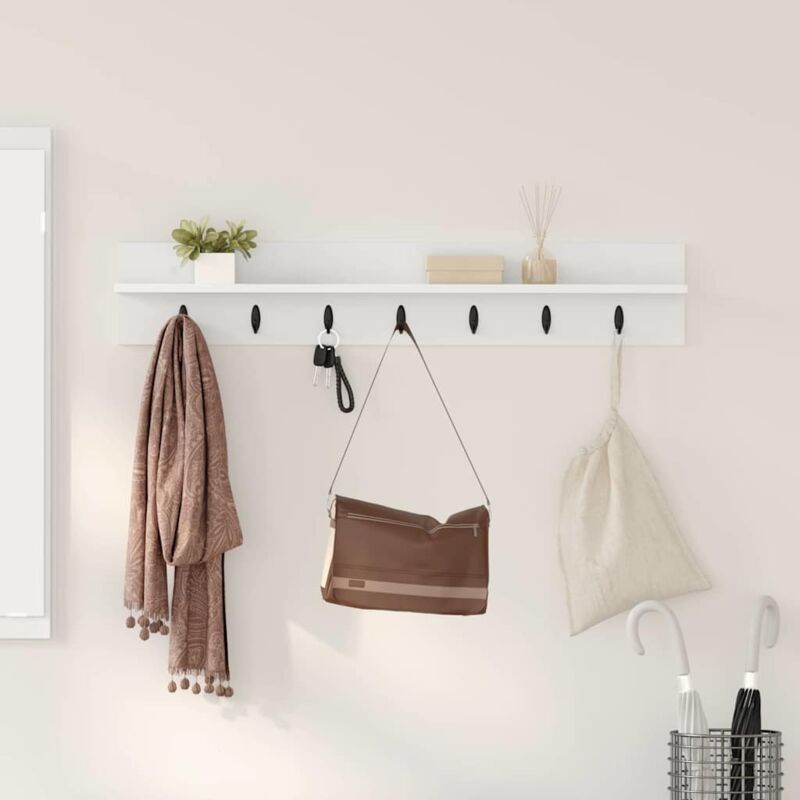 Vidaxl - Wall-Mounted Coat Rack White 100 x 10.5 x 18 cm Engineered wood