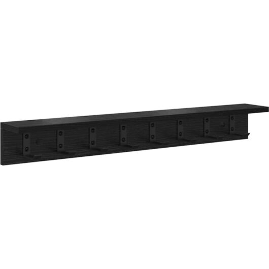Vidaxl - Wall-Mounted Coat Rack with Shelf Black oak 80 x 10.5 x 10.5 cm