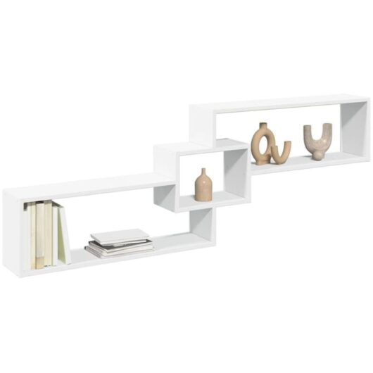 Wall Cabinet 158x18x53 cm White Engineered Wood Vidaxl