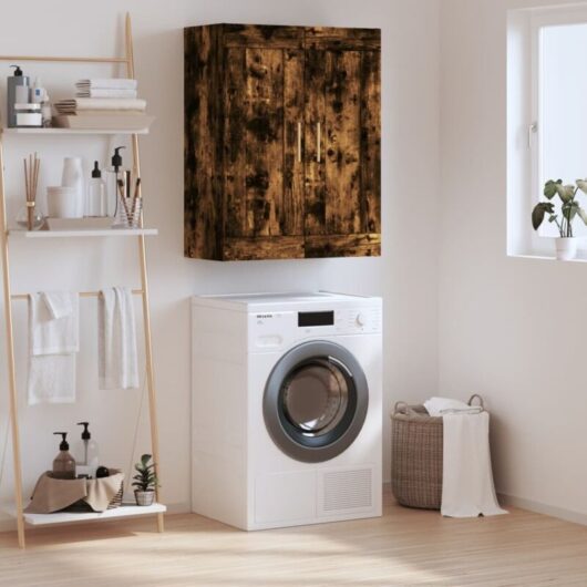 Wall Mounted Cabinet Smoked Oak 69.5x34x90 cm Engineered Wood vidaXL