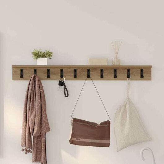 Wall-Mounted Coat Rack Artisan oak 100 x 10.5 x 10.5 cm Vidaxl