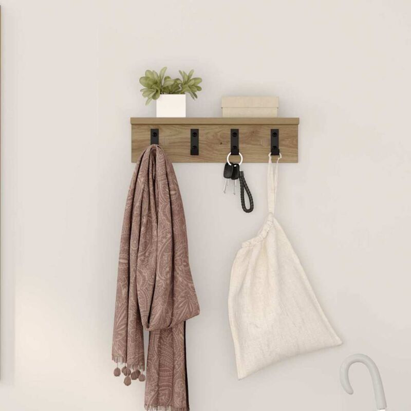 Wall-Mounted Coat Rack Artisan oak 40 x 10.5 x 10.5 cm Vidaxl