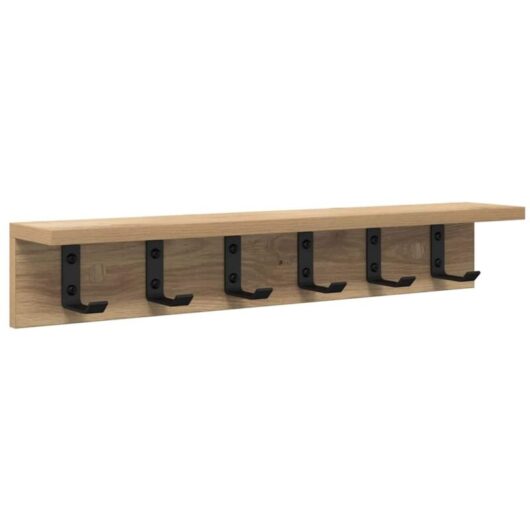 Wall-Mounted Coat Rack Artisan oak 60 x 10.5 x 10.5 cm Vidaxl