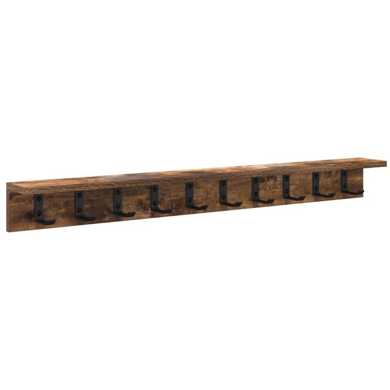 Wall-Mounted Coat Rack Smoked oak 100 x 10.5 x 10.5 cm Vidaxl