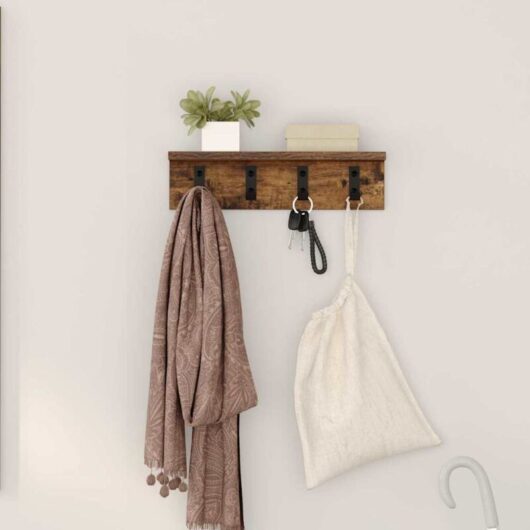 Wall-Mounted Coat Rack Smoked oak 40 x 10.5 x 10.5 cm Vidaxl
