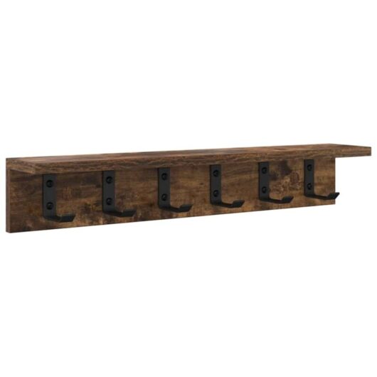 Wall-Mounted Coat Rack Smoked oak 60 x 10.5 x 10.5 cm Vidaxl