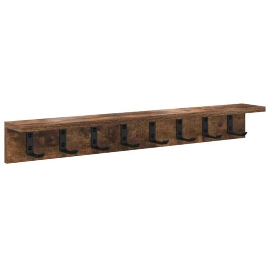 Wall-Mounted Coat Rack Smoked oak 80 x 10.5 x 10.5 cm Vidaxl